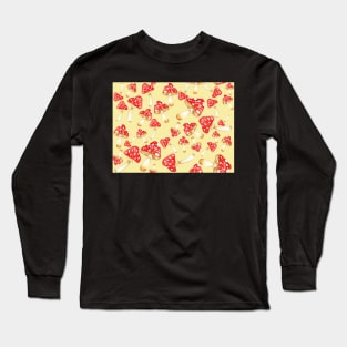 Mushrooms on Yellow Long Sleeve T-Shirt